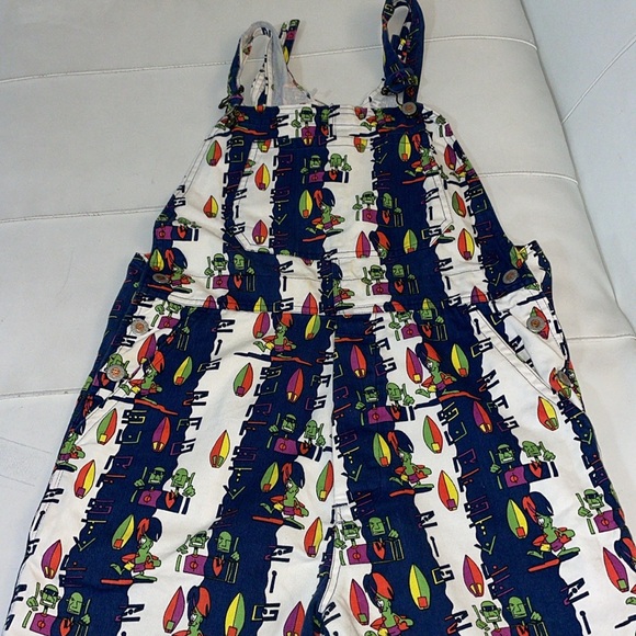 Vintage Wilbur kookmeyer cartoon surf capri overalls 90s Small - Picture 2 of 9